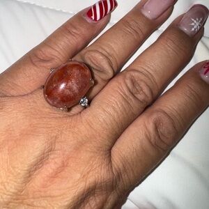 Beautiful Fire Quartz Crystal Ring  💍❤️🧡